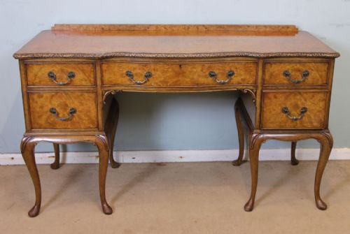 Burr Walnut Shaped Dressing Table.