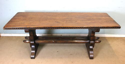 Antique Quality Oak Refectory Farmhouse Kitchen / Dining Table