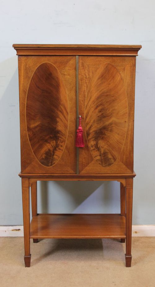 Antique Edwardian Inlaid Mahogany Side Cabinet