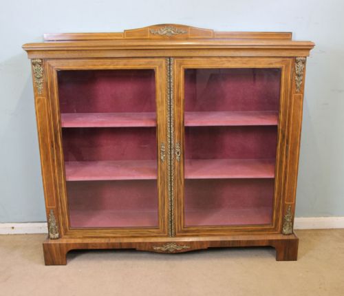 Figured Walnut Display Cabinet.