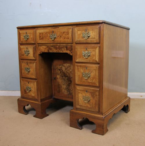Burr Walnut Queen Anne Style Dressing Table.