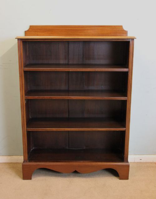 Antique Edwardian Mahogany Open Bookcase