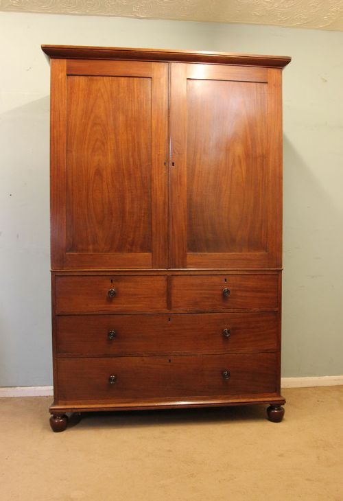 Antique Mahogany Linen Press