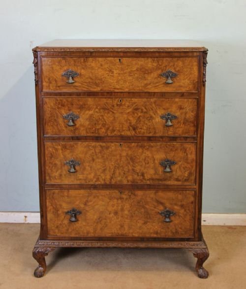 Quality Burr Walnut Chest of Drawers,