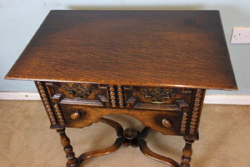 ANTIQUE OAK SIDE TABLE - ADDITIONAL PHOTO 3