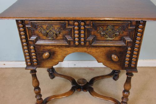 ANTIQUE OAK SIDE TABLE - ADDITIONAL PHOTO 4