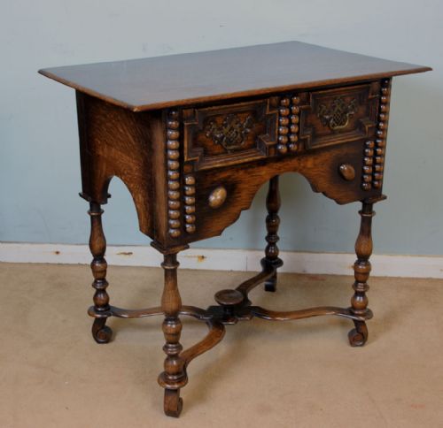 ANTIQUE OAK SIDE TABLE - ADDITIONAL PHOTO 5
