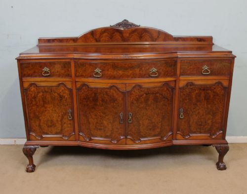Antique Bow Fronted Burr Walnut Sideboard