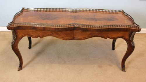 Rosewood Inlaid Shaped Coffee Table
