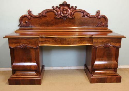 Antique Victorian Mahogany Pedestal Chiffonier Sideboard