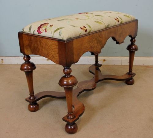 Quality Walnut Dressing Table Stool.