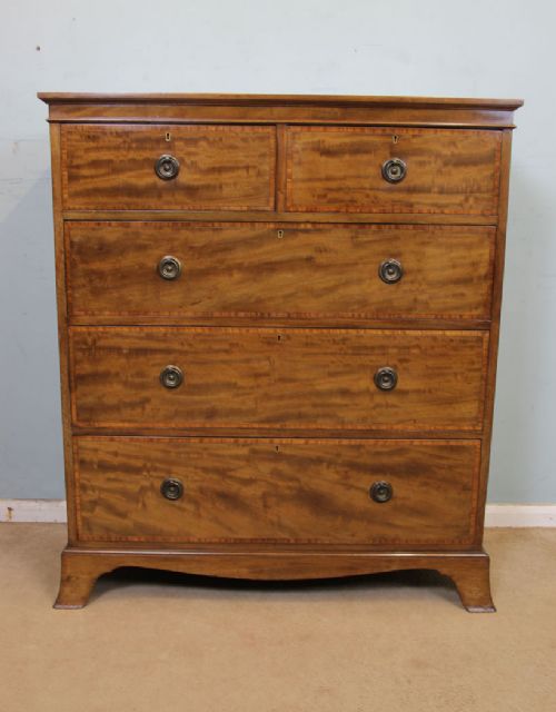 Antique Edwardian Inlaid Mahogany Chest of Drawers