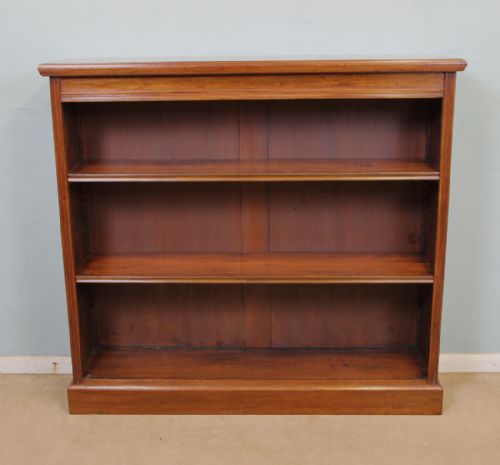 Antique Late Victorian Open Mahogany Bookcase