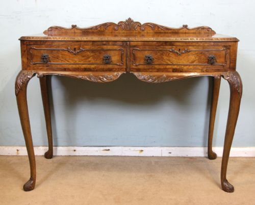 Burr Walnut Two Drawer Side Table