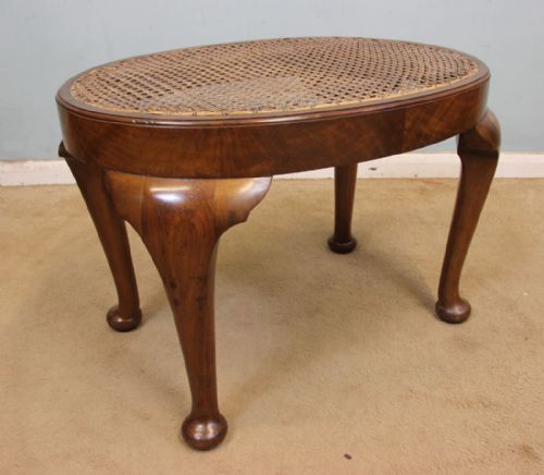 Antique Walnut Cane Stool