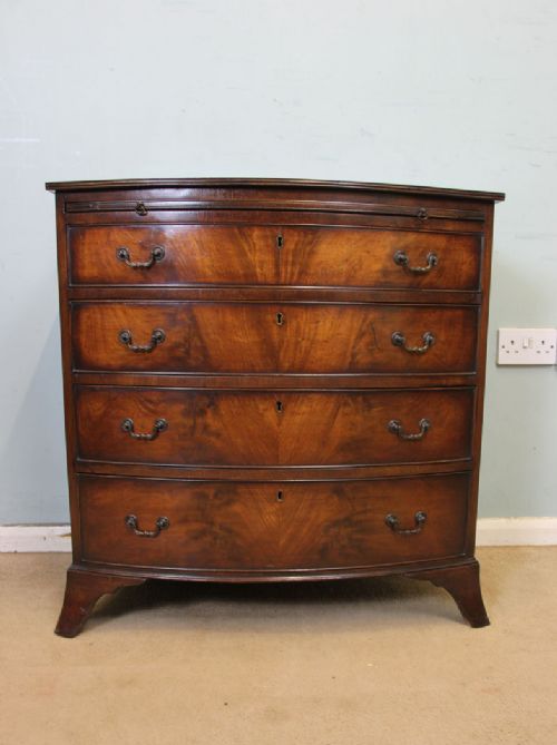 Small Mahogany Bow Front Bachelors Chest of Drawers
