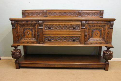 Antique Carved Oak Sideboard Dresser Base