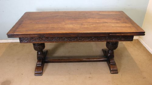 Antique Extending Refectory Farmhouse Oak Dining Table