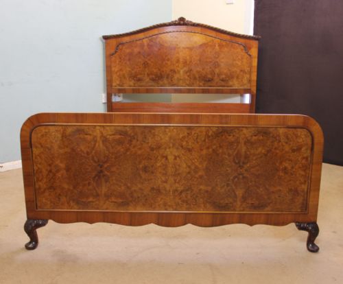 Burr Walnut Double Bed.