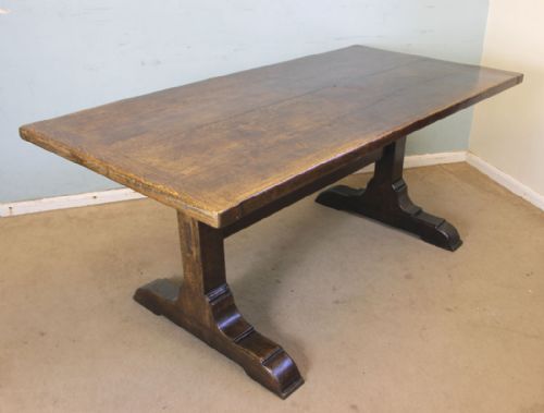 Antique Oak Refectory Farmhouse Kitchen Dining Table