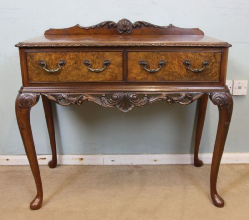 Queen Anne Style Burr Walnut Side Table