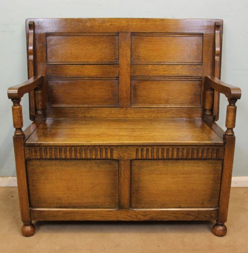 Oak Monks Bench Hall Seat