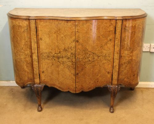 Burr Walnut Shaped Server Sideboard