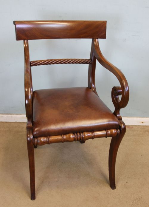 Antique Victorian Mahogany Carver Desk Chair