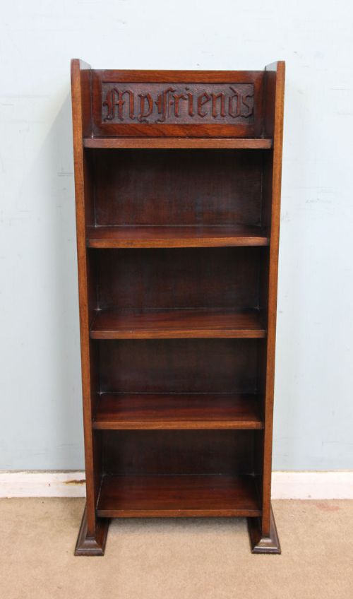 Antique Mahogany Slim Open Bookcase