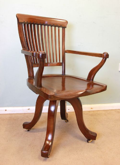 Antique Mahogany Swivel Desk Chair