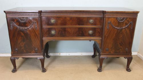 Antique Mahogany Breakfront Sideboard Dresser Base