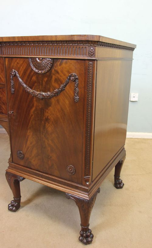 fig 1. Antique Mahogany Breakfront Sideboard Dresser Base