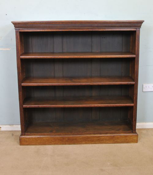 Antique Victorian Open Oak Bookcase