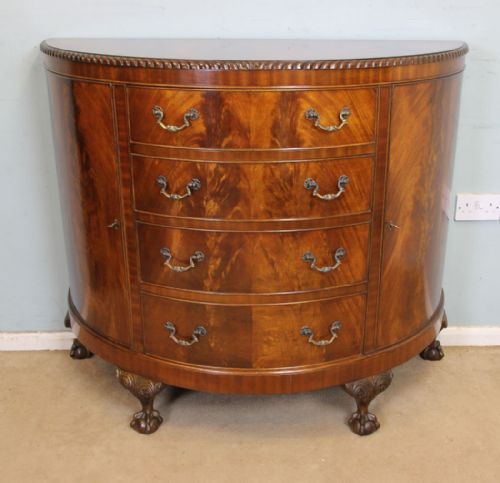 Antique Demi Lune Mahogany Sideboard