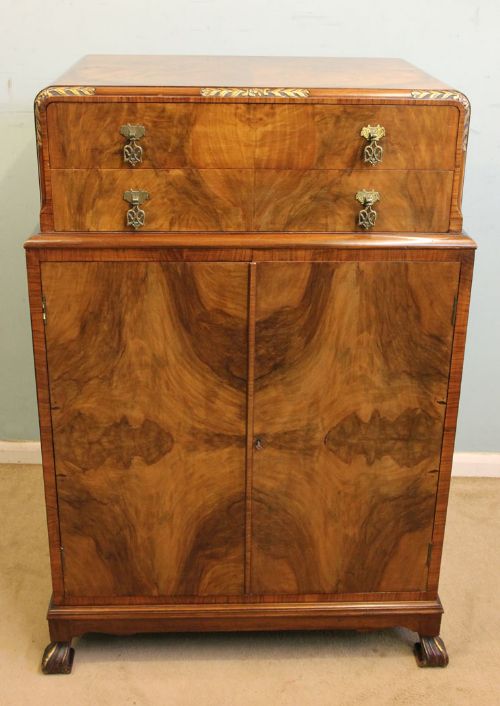 Figured Walnut Tallboy Chest of Drawers