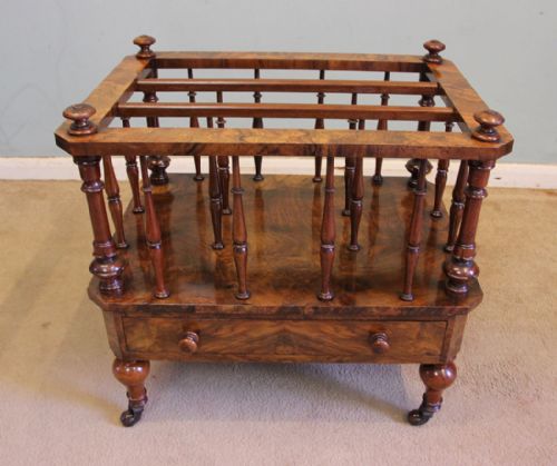 Antique Victorian Burr Walnut Canterbury