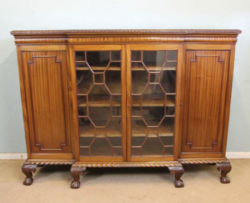 Antique Mahogany Breakfront Bookcase