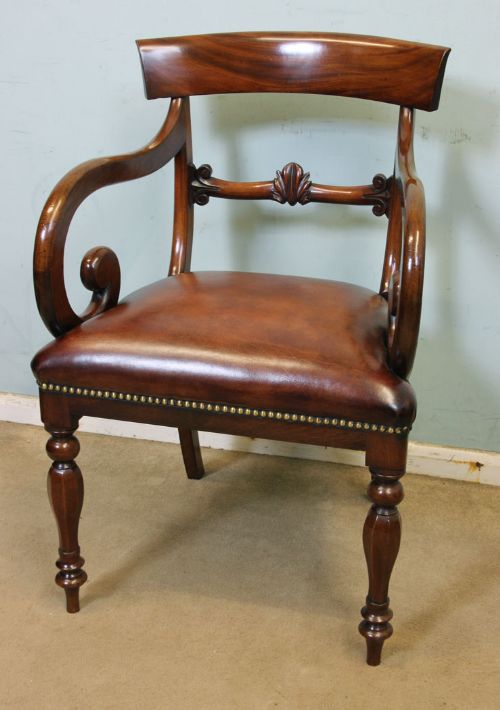 Antique Victorian Mahogany Desk Carver Armchair