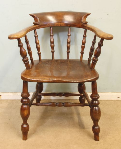 Antique Smokers Bow Armchair Captains Windsor Chair