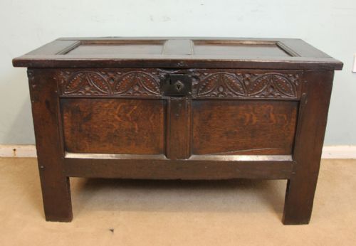 Antique 18th Century Small Oak Coffer