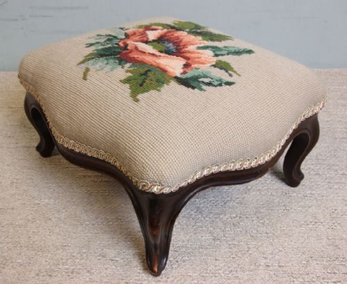 Antique Serpentine Shape Footstool