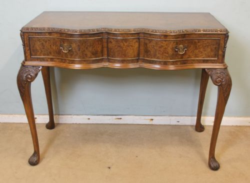 Serpentine Front Burr Walnut Side Table