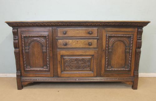Antique Carved Oak Sideboard Dresser Base