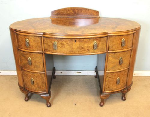 Burr Walnut Shaped Dressing Table