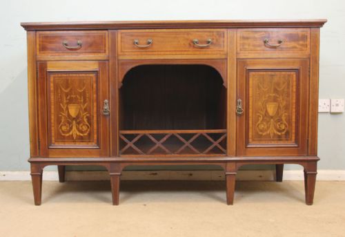 Antique Edwardian Quality Inlaid Mahogany Chiffonier Sideboard