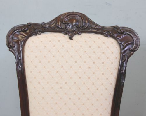 ANTIQUE VICTORIAN ROSEWOOD CABRIOLE LEG NURSING CHAIR - ADDITIONAL PHOTO 2