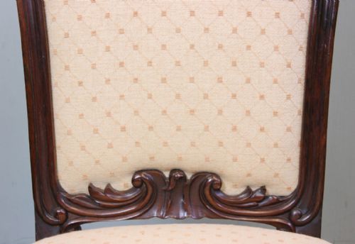 ANTIQUE VICTORIAN ROSEWOOD CABRIOLE LEG NURSING CHAIR - ADDITIONAL PHOTO 3