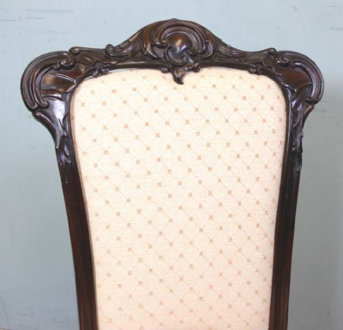 ANTIQUE VICTORIAN ROSEWOOD CABRIOLE LEG NURSING CHAIR - ADDITIONAL PHOTO 5
