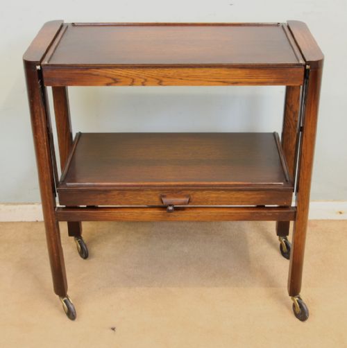 Oak Metamorphic Folding Tea Trolley Table