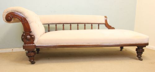 Antique Victorian Mahogany Chaise